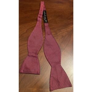 Beau Brummel, Red, Black, Hand Made, 100% Silk, Bow Tie, Made In China